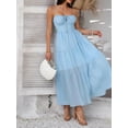 thumbnail image 5 of Women's Smocked Tiered Maxi Cami Dress with Sheer Overlay 70% Lyocell 30% Polyamide for Elegant Summer Events Today, 5 of 20