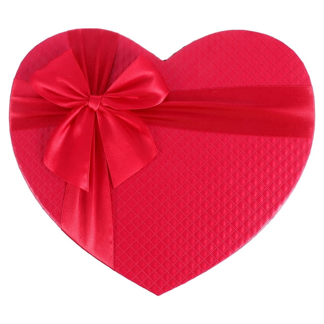 Caja de regalo en forma de corazón con tapa y cinta para bodas, despedidas de soltera, regalos para el Día de la Madre, color rojo
