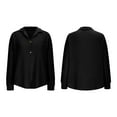 thumbnail image 6 of FAIWAD Womens Knit Tops Dressy Casual Long Sleeve V Neck Button up Shirts Loose Collared Business Work Blouses, 6 of 9