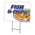 thumbnail image 1 of SignMission C-1216-DS-Fish & Chips 12 x 16 in. Fish & Chips Yard Sign & Stake, 1 of 1