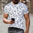 thumbnail image 2 of FRSASU Colorful Geometric Pattern T-Shirt for Men Color Block Printed Short Sleeves Summer Loose T Shirts Crew-Neck Tops Tee Camouflage-G, 2 of 9