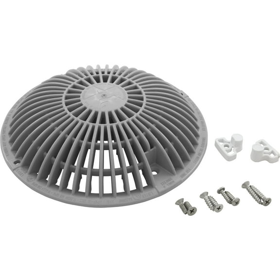 AquaStar 8MF103 8" Round MoFlow Suction Outlet Cover and Mud Frame - Light Gray