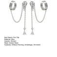 thumbnail image 7 of Yesbay 1 Pair Ear Cuffs Personality Long Chian Without Piercing Inlaid Rhinestone Long Tassel Clip Earrings Jewelry Accessory, 7 of 7