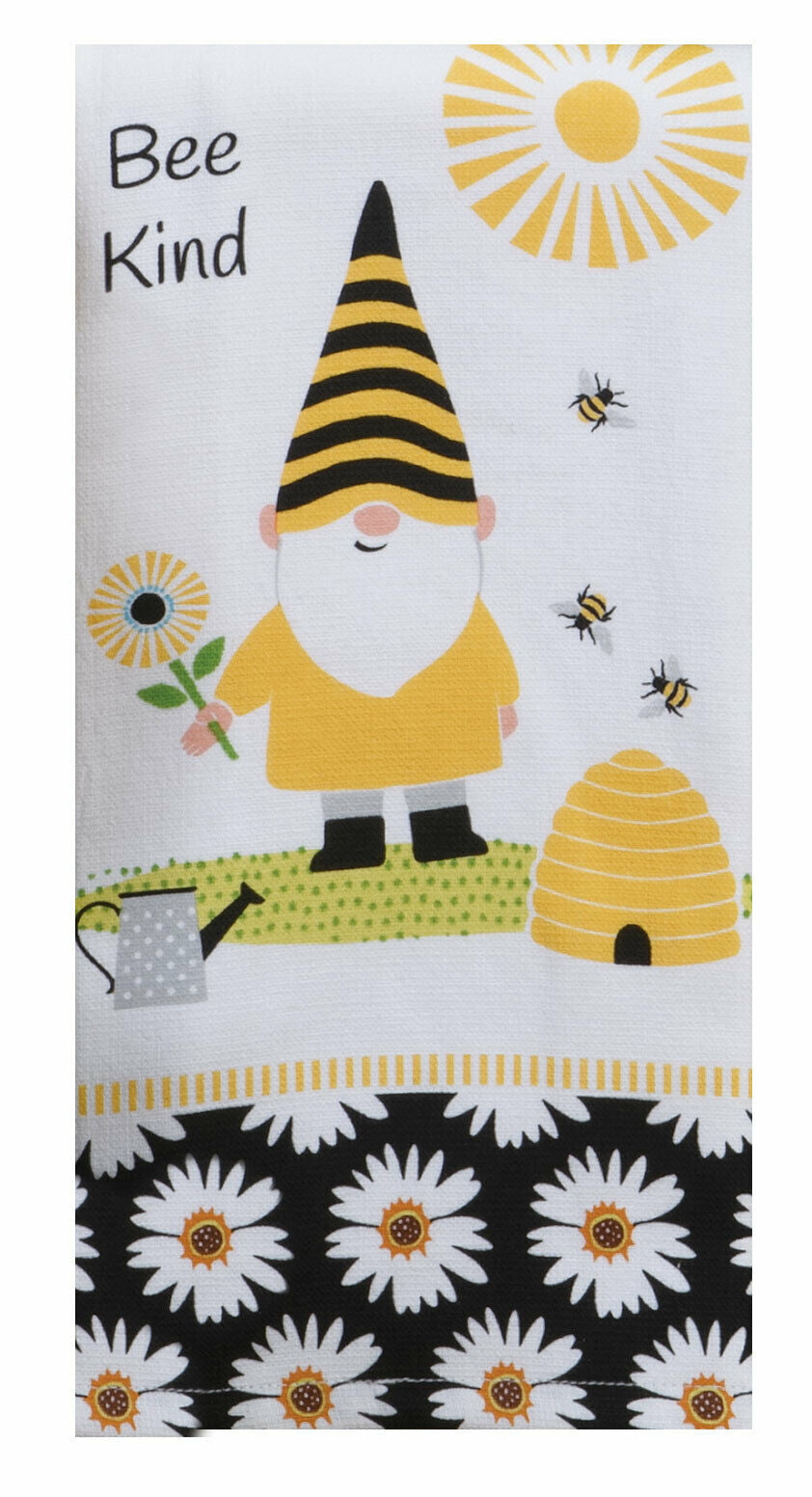 Set of 2 SWEET AS CAN BEE Honey Bee Terry Kitchen Towels by Kay Dee Designs  