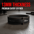 thumbnail image 4 of IBRO Powerlifting Lever Gym Belt – Power 13MM Extreme Heavy Duty Genuine Leather Belts - Squats Deadlifts Bodybuilding Weight Lifting IPF Power Lifting Strongman for Men All Black L, 4 of 8