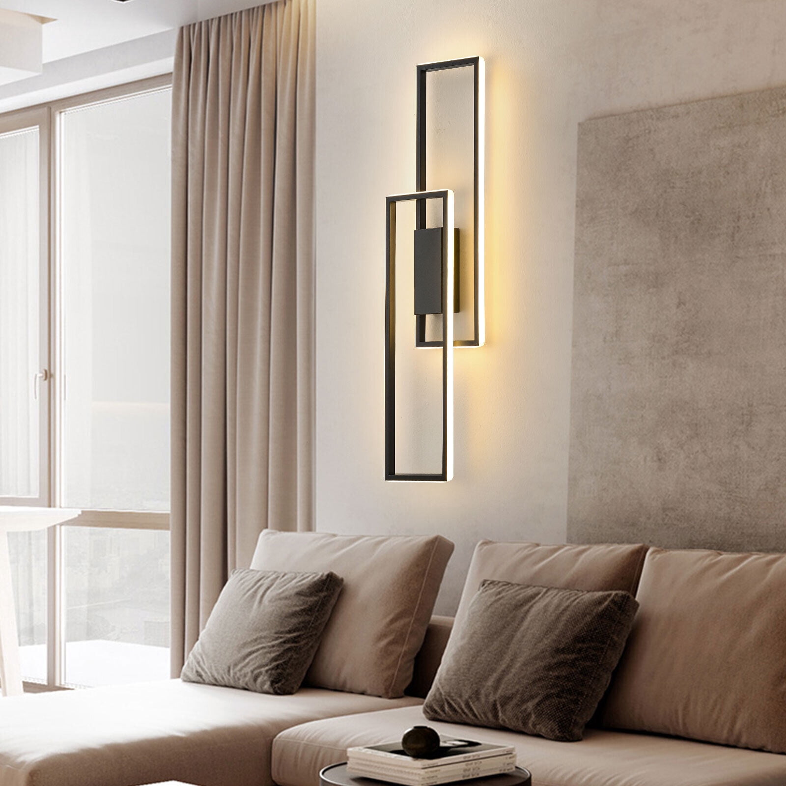 Miumaeov Modern LED Wall Light Indoor Acrylic Metal Wall Sconce Lighting Fixture Living Room Dining Room Wall Lamp W/ Remote
