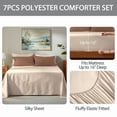 thumbnail image 5 of Bedtreat King Comforter Sets，7-Pieces Reversible Bedding Sets，Bed in a Bag with Comforter， Flat Sheet and Fitted Sheet, Pillowcases & Shams，Coffee/Sand Dollar, 5 of 8