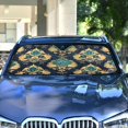 thumbnail image 4 of Yayeee Car Windshield Sun Shade Universal Fit Front Visor Protector, Green Peacock Pattern, 4 of 8