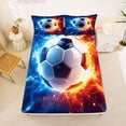 thumbnail image 5 of Erosebridal Football Ball Games Queen Sheet Sets For Kids Boys,Soccer Games Sport Theme Bed Set 4pcs, 5 of 6