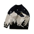 thumbnail image 2 of KYAIGUO Toddler Baby Kids Pullover Sweater for Boys Girls Warm Thickened Knit Round Neck Sweater Cartoon Snow Mountain Sweater Top for Infant, 2 of 7