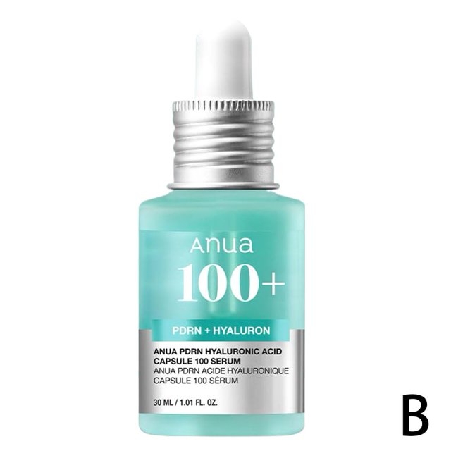 30ml coreano heartletleaf anua ácido hialurónico suero eliminación decoloración melasma corrector de manchas oscuras reduce los poros ha hidratante, frasco verde de 30 ml con cuentagotas blanco y etiqueta frontal "Anua 100+", vista frontal sobre fondo blanco; suero facial hidratante para uso diario, también adecuado para llevar en viajes por su tamaño compacto.