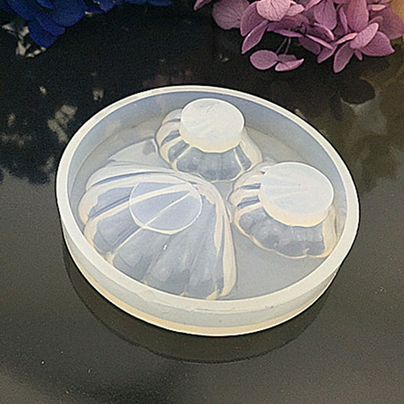 10 pc DIY Silicone Molds Resin Casting Molds For UV Resin Epoxy Resin Jewelry Pendants Making Flat Round with Shell White 62x9mm