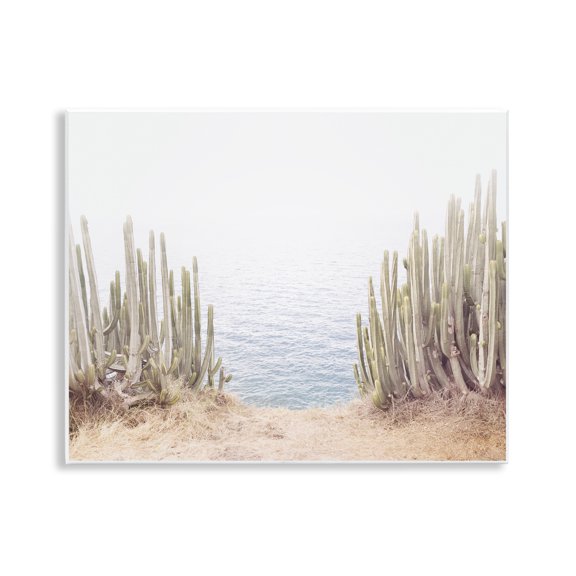 Stupell Industries Seaside Cacti Plants Nautical & Beach Photography Unframed Art Print Wall Art, 14 x 11