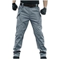 thumbnail image 3 of QATAINLAV Cargo Pants for Men Outdoor Multi Pockets Hiking Work Trousers Solid Color Casual Ripstop Tactical Pants Gray XXXL, 3 of 6