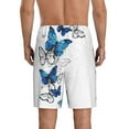 thumbnail image 3 of Easygdp Blue Flying Butterflies Men's Short Pajama Pants, Sleep Shorts, Household Pants, Casual Pants with Pockets - 4X-Large, 3 of 9