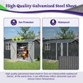 thumbnail image 3 of 10X8FT Outdoor Steel Storage Shed with Clear Window, Utility Garden Shed with Lockable Door and Sloped Roof, Weather Resistant Organization for Garden, Lawn, Gray, 3 of 9