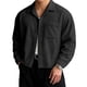 thumbnail image 2 of Ceisia Men's Relaxed Ribbed Cotton Shirt | Long-Sleeve Solid Turndown Collar Casual Top with Pocket Gift, 2 of 9