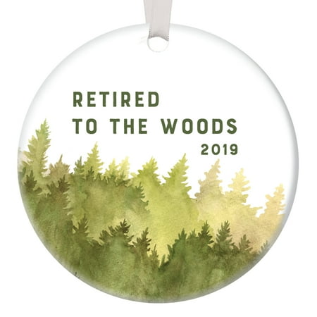 Christmas Gift Ideas For Retired Parents 1st Year Retired Christmas Ornament 2019 Thankful Xmas Woodland Watercolor Handmade Holiday Collectible Parents Grandparents Dedication Stocking Stuffer Keepsake 3
