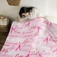 thumbnail image 3 of Breast Cancer Blanket Pink Ribbon Throw Blankets Soft Flannel Breast Cancer Awareness Blankets and Throws Breast Cancer Survivor Gifts for Women, 3 of 6