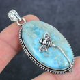 thumbnail image 2 of Natural Republic Larimar Gemstone 925 Sterling Silver Jewelry Pendant 2.44", 2 of 2