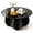 Black, variant on Wliqien 27.5 Inches/31.5 Inches Round Coffee Table, Tempered Glass Top Mid Century Modern Coffee Table, Center Table with Wood Base for Living Room, Office
