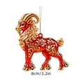 thumbnail image 3 of Edgtyos Christmas Red Goats Ornament, 3.2"x3.2" 2D Acrylic with Gold Cord Goats Hanging Sign Car Rear View Mirror Accessories, Xmas Gift for Family, 3 of 6