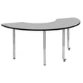 thumbnail image 1 of ECR4Kids 36in x 72in Half Moon Everyday T-Mold Adjustable Activity Table Grey/Black/Silver - Super Leg, 1 of 2