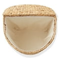 thumbnail image 6 of Casafield Half Moon Laundry Hamper with Lid and Removable Liner Bag - Natural, Woven Water Hyacinth Laundry Basket Sorter for Clothes, 6 of 7