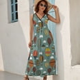 thumbnail image 5 of Hot Air Balloon Pattern Sky Dress Fashion Boho Beach Long Dresses Female Party Printed Maxi Dress, 5 of 9