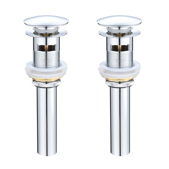2 Pcs Bathroom Sink Drain with Overflow, Vessel Sink Lavatory Vanity Pop Up Drain Stopper, 304 Stainless Steel