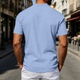 thumbnail image 6 of Men's Linen Shirts Short Sleeve Casual Button Down Shirt Solid Color Loose Fashion Top Lightweight Breathable Chest Pocket Mandarin Collar Summer Beach Outdoor Tops Clothing Trendy 2026, 6 of 7