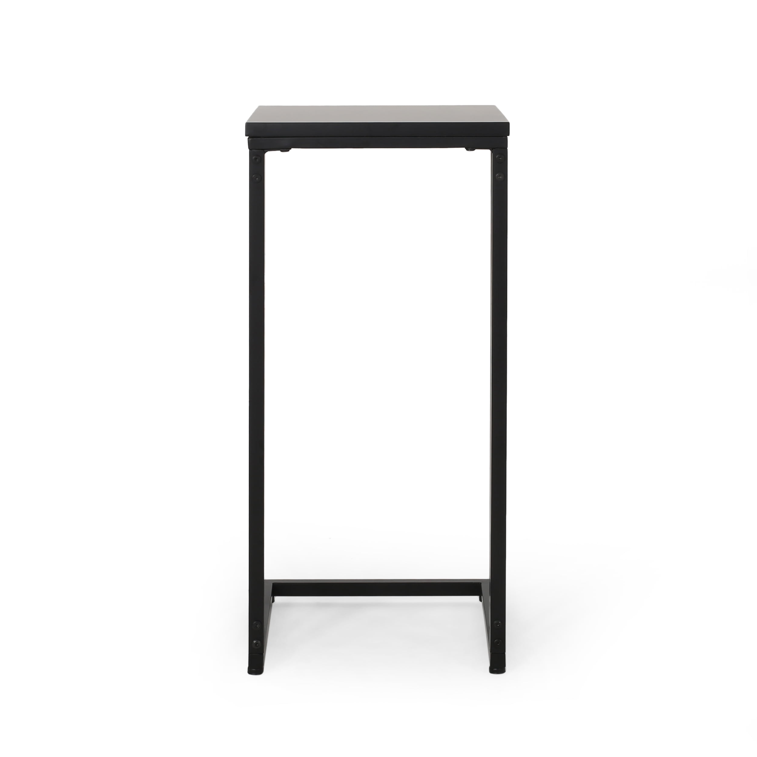 Noble House Maxwell Modern Faux Wood End Table, Matte Black, Black