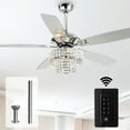 thumbnail image 5 of Parrot Uncle 52 Inch Ceiling Fan with Lights, Remote Control, Crystal Chandelier, Chrome, Reversible Motor, 5 of 14