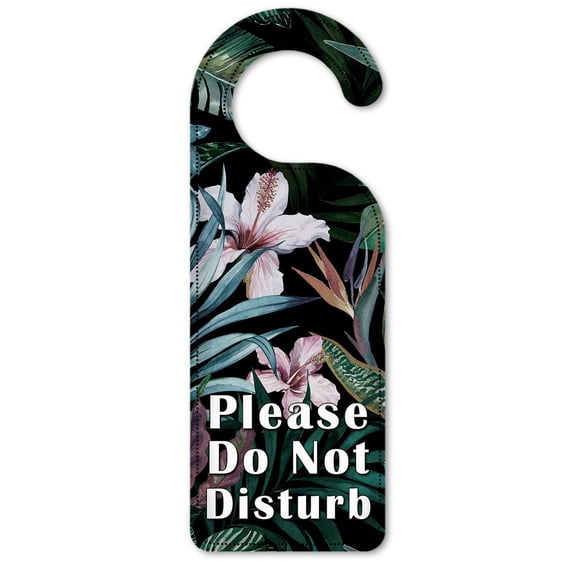Do Not Disturb Door Knob Hanger Sign - Tropical Flowers
