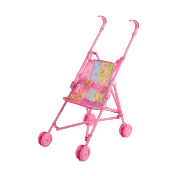 Cochecito de bebé para muñecas, juguete interactivo rosa de moda para juegos de simulación realistas, accesorios, juego de rol para niñas pequeñas. Altura 42 cm