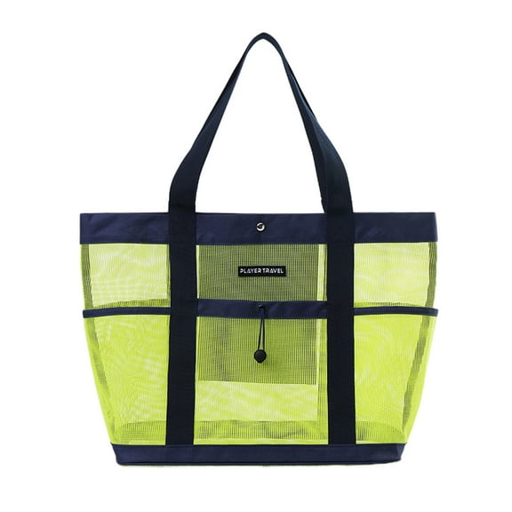 Mesh Beach Bags for Women, Large Travel Tote bags with Zipper and Pockets, Lightweight Shower Caddy, Beach Essentials for Family, Pool Bag Beach Basket for Women Vacation, Swimmers Black