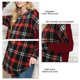 thumbnail image 5 of Plaid guinga pullover gota hombro manga larga Plaid pullover crewneck suelta guinga camisa para mujer rojo XXL, 5 of 6