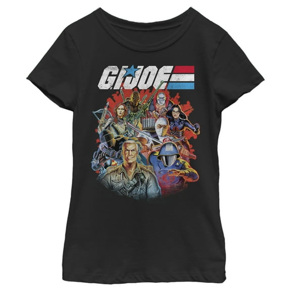 Girl's GI Joe Group Shot Graphic Tee Black Small