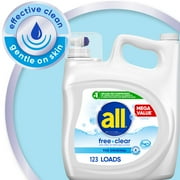all Free Clear Liquid Laundry Detergent, 184.5 oz, 123 Loads