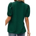 thumbnail image 4 of Blusa informal de manga abombada con cuello en V y encaje para mujer, Top de verano holgado de Color puro, 4 of 6