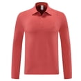 thumbnail image 4 of Afdoent Golf Polo Shirts For Men Solid Color Lapel Button Open Collar Sports Base Shirt For Male Leisure Loose Comfortable Trendy Business Long Sleeve Shirt Classic Sport Shirts, 4 of 6