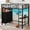 Black, variant on Miniyam Twin Metal Loft Bed with Desk and 8 Storage Drawers and LED Light, Black