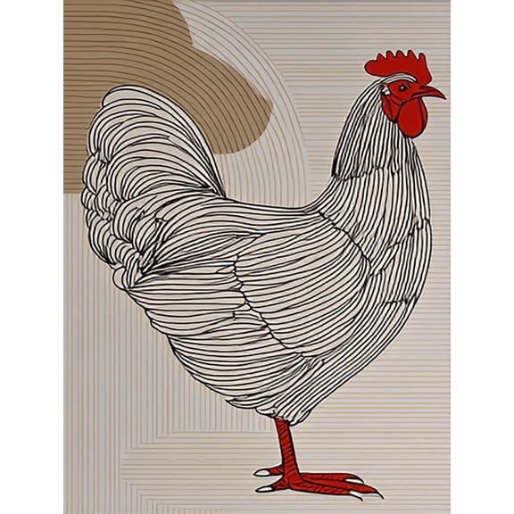 Qisvanset Rooster Decorative Canvas Wall Art 15.75x11.81 INCHES