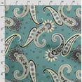 thumbnail image 3 of Soimoi Asian Paisley Printed, Cotton Fleece, Fabric by The Yard Sewing DIY Stretch Fabric 56 Inches Wide, WarmFabric for Hats, Coats, Gloves, Blankets, Turquoise Green, 3 of 5