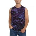 thumbnail image 2 of Lsque Lilac Print Men's Cotton Blend Sleeveless Muscle Shirts (S-3XL)- Moisture Wicking, Odor Protection, UPF 30+,XX-Large, 2 of 8