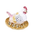 thumbnail image 4 of Ornamento de pollo de la gallina Ornamento de pollo Organizador de joyas únicas Estatua de gallina para el jardín de la sala de granja de regalos de Rosa, 4 of 8