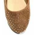 thumbnail image 3 of Shoes8teen Womens Faux Suede Rhinestone Ballerina Ballet Flats, 3 of 4