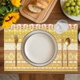 thumbnail image 4 of Yellow Khaki Boho Placemats Set of 8, Vintage Ethnic Tribe Abstract Art Placemats for Dining Table, Place Mats for Kitchen Tabletop, Waterproof Wipeable Dining Table Mats Set, 4 of 9