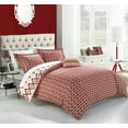 thumbnail image 2 of Chic Home Gabi 4-Piece Reversible Geometric Duvet Cover Set, Queen, Brick, 2 of 6