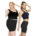 thumbnail image 2 of Stretch Is Comfort Women's Cotton Biker Shorts 2 Pack Black 3X, 2 of 6